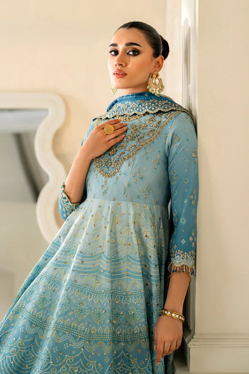 Baroque Embroidered Silk Suit UF-4162