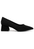 Women's Black Block Heel Court Shoes G-225-3