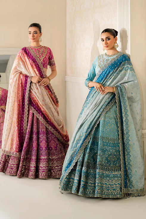 Baroque Embroidered Silk Suit UF-4162