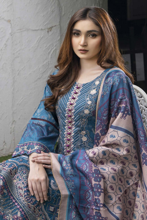 Soni Embroidered Dhanak 3 Piece Suit SD-17