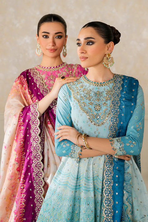 Baroque Embroidered Silk Suit UF-4162