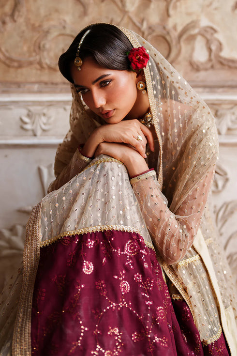 Iznik Embroidered Net Suit UE-548