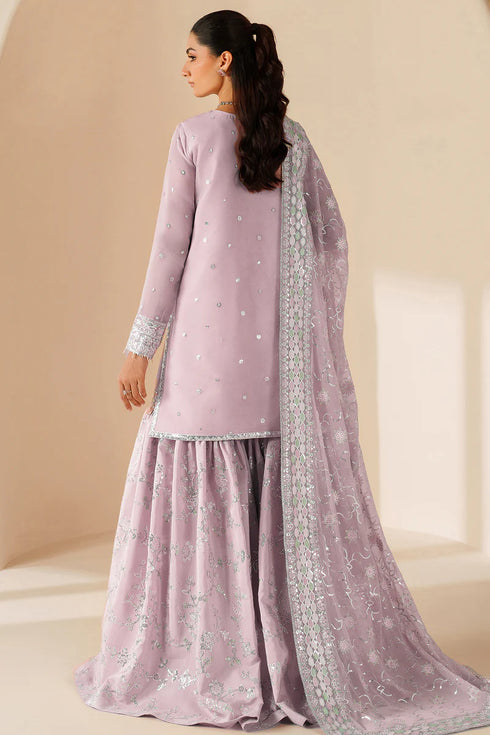 Farasha Embroidered Chiffon Suit Mauve Blush