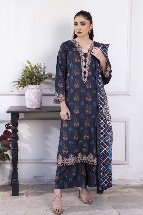 Raniya Embroidered Dhanak 3 Piece Suit RH-03
