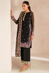 Farasha Embroidered Chiffon Suit Black Cascade
