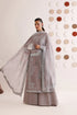 Farasha Embroidered Chiffon Suit Walnut Silk