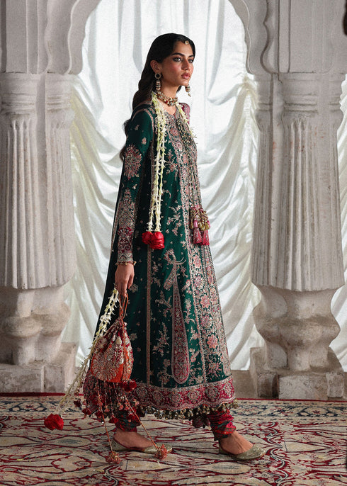 Hussain Rehar Embroidered Korean Raw Silk Suit Morni