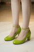 Lime Green Ankle Strap Heel 1829
