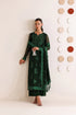 Farasha Embroidered Chiffon Suit Emerald Leaf