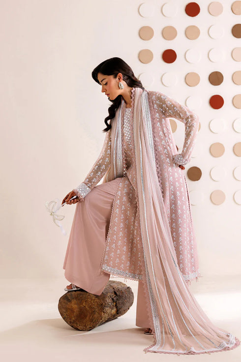 Farasha Embroidered Chiffon Suit Blush Sand