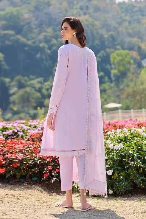 Farasha Embroidered Lawn 3 Piece Suit Blush Muse