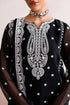Farasha Embroidered Chiffon Suit Dark Mirage