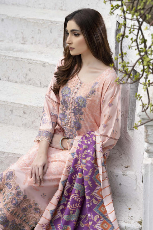 Soni Embroidered Dhanak 3 Piece Suit SD-18