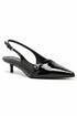 Women's Black Slingback Kitten Heel Shoes G-56955-2