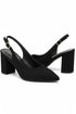 Women's Black Block Heel Slingback Court Shoes G-285-3