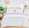 Bedding Set Brushed Microfiber Satin Stripes Easy Care Duvet Cover with Pillowcases - White