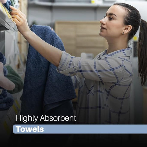 Soft and Premium Egyptian Cotton Towels - 500 GSM Sky Blue, Set of 8