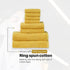Soft and Premium Egyptian Cotton Towels - 500 GSM Mustard, Set of 8