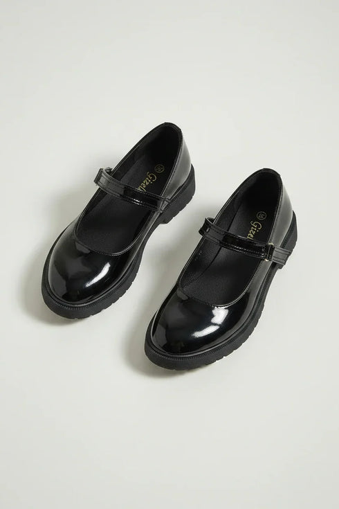 Girls' Back to School Black Mary Jane Shoes - G 79