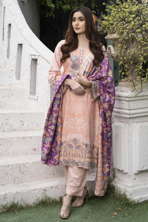 Soni Embroidered Dhanak 3 Piece Suit SD-18