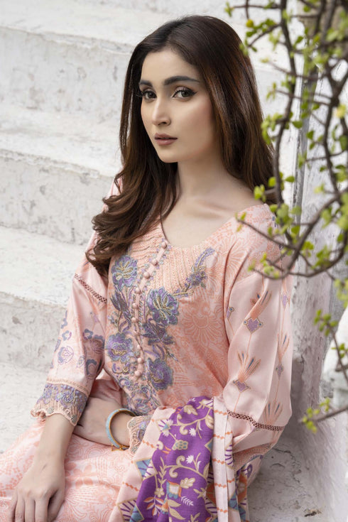 Soni Embroidered Dhanak 3 Piece Suit SD-18