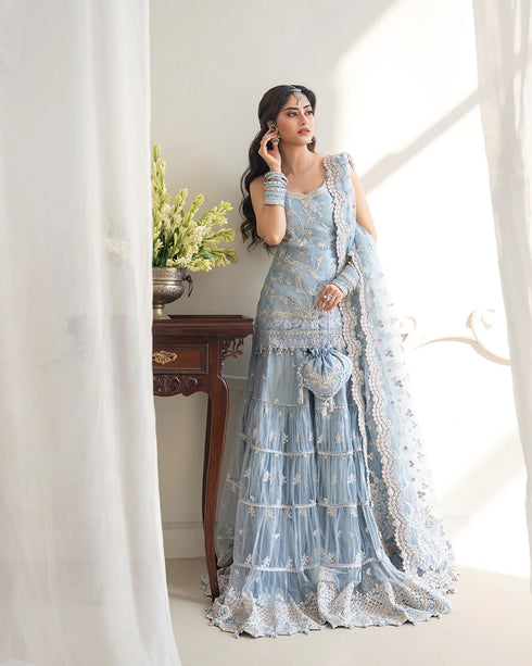Faiza Saqlain Embroidered Net Suit Oya