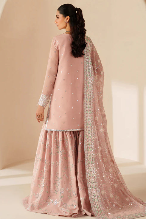 Farasha Embroidered Chiffon Suit Serene Petal