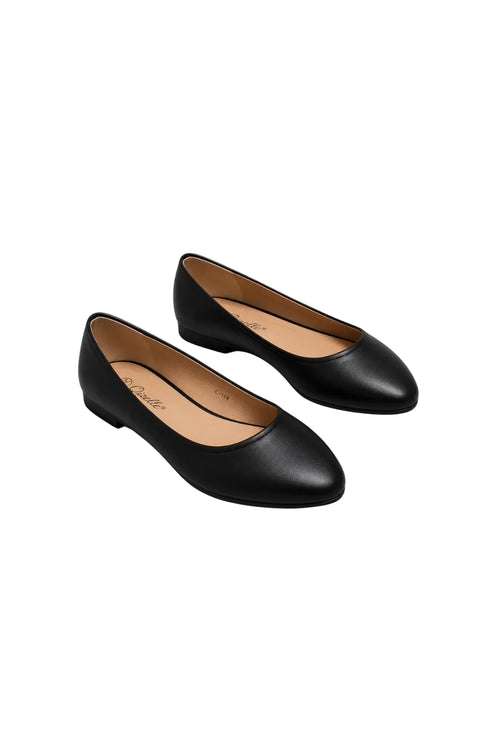 Women's Black Closed Toe Ballet Flats