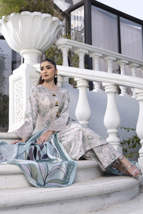 Raniya Embroidered Dhanak 3 Piece Suit RH-04