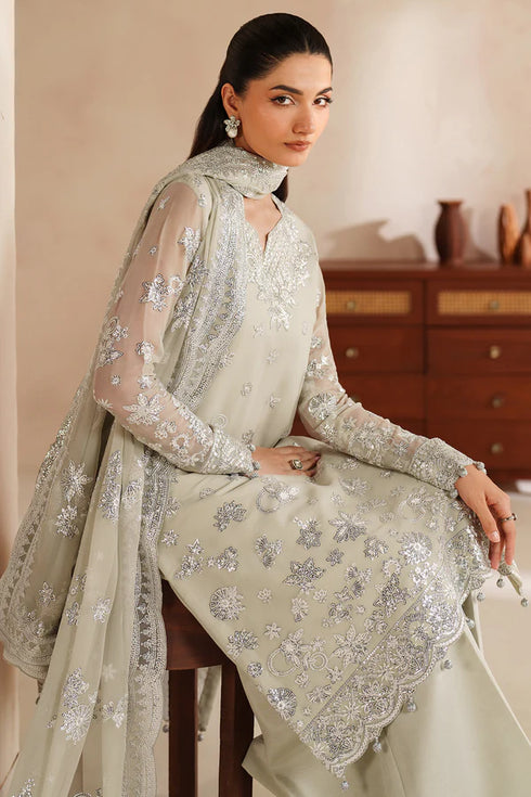 Farasha Embroidered Chiffon Suit Crystal Dew