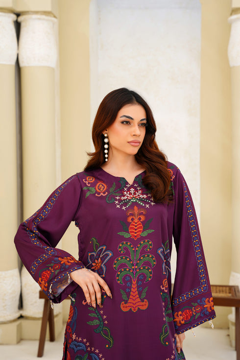 Attire Designer Digital Printed Silk 2PC Suit AD-01
