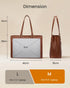 LOVEVOOK Women’s Brown Laptop Tote Bag – Vintage PU Leather Work Handbag
