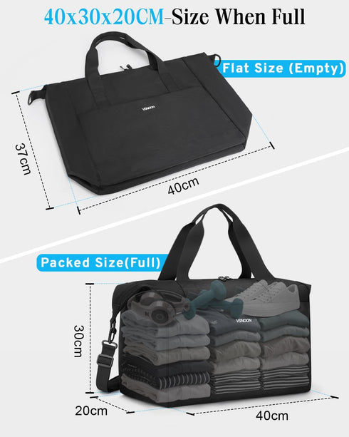 Black VSNOON 40x30x20 Ryanair Cabin Bag – 24L Underseat Bag