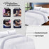 Bedding Set Brushed Microfiber Satin Stripes Easy Care Duvet Cover with Pillowcases - White