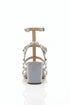 Women's White Patent Gladiator Block Heel Sandals Multi Strap Open Toe BS-7