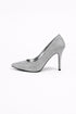 Silver Glitter Stiletto High Heel Court Shoes Pointed Toe 4.5 Inch — BS-12924
