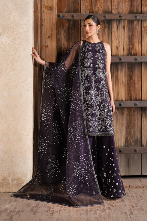 Iznik Embroidered Organza 3 Piece Suit ILC-06