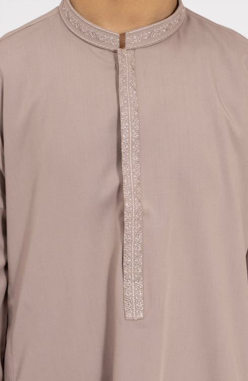 MTJ LATTE EMBROIDERED BLENDED KAMEEZ SHALWAR