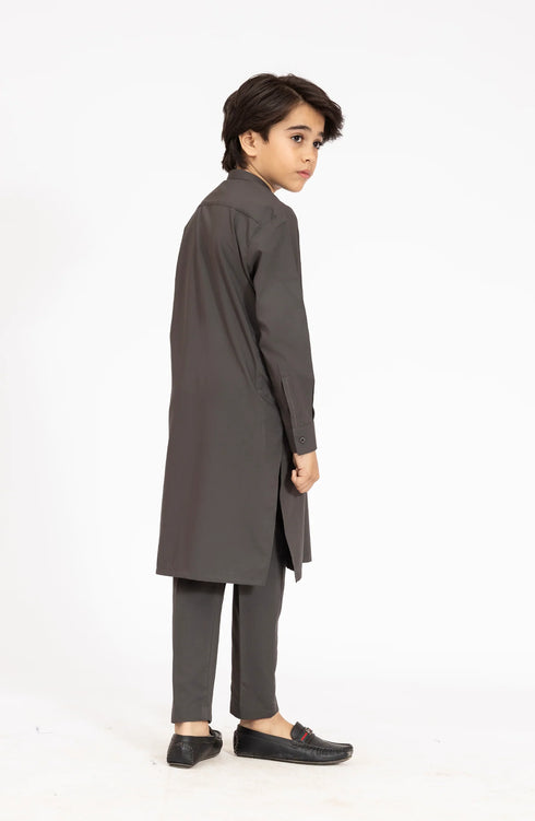 MTJ CHARCOAL BLENDED KURTA PYJAMA