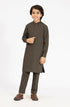 MTJ OLIVE-GREEN BLENDED KURTA PYJAMA