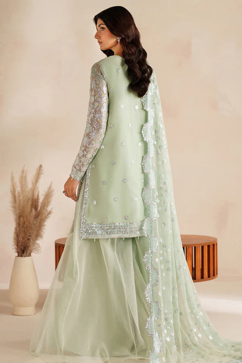 Farasha Embroidered Chiffon Suit Soft Fern