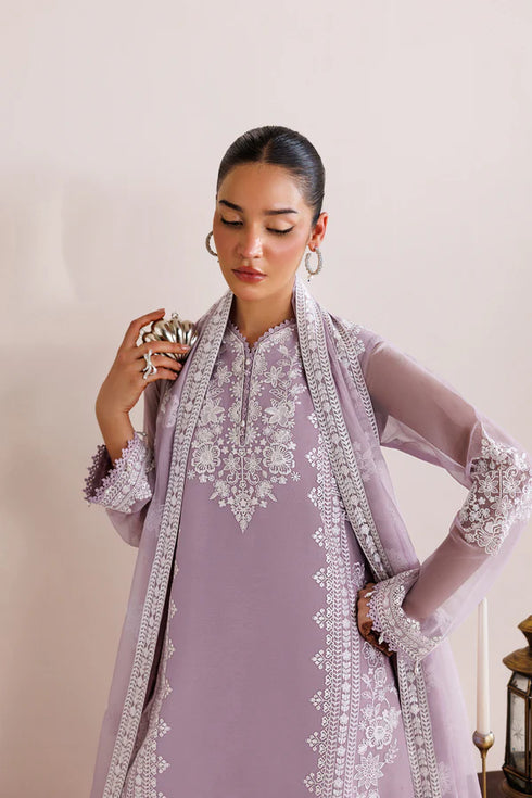 Farasha Embroidered Chiffon Suit Lilac Solace