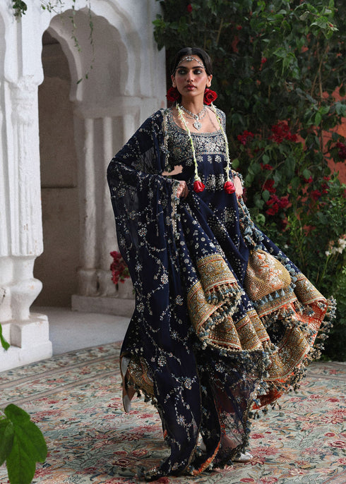 Hussain Rehar Embroidered Korean Raw Silk Suit Nain Tara