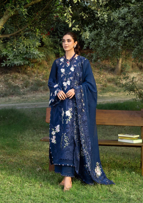 Elaf Embroiderd Lawn Suit ELY-4B BLUE BELLE
