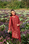 Farasha Embroidered Lawn 3 Piece Suit Red Whisper