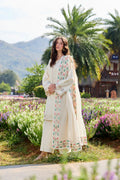 Farasha Embroidered Lawn 3 Piece Suit Whisper Ivory
