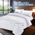 Bedding Set Brushed Microfiber Satin Stripes Easy Care Duvet Cover with Pillowcases - White