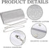 Women’s Silver Sequin Clutch Bag with Detachable Chain – Bridal Wedding, Prom and Evening Handbag