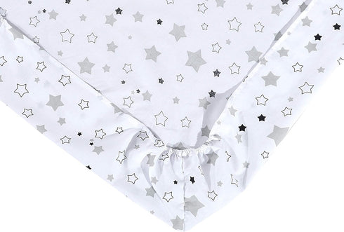 Cot Bed Sheets Super Soft Breathable Polycotton Fitted Sheet - Star