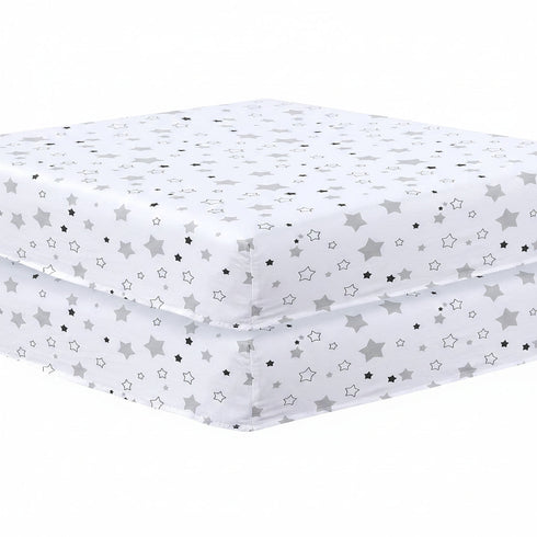 Cot Bed Sheets Super Soft Breathable Polycotton Fitted Sheet - Star